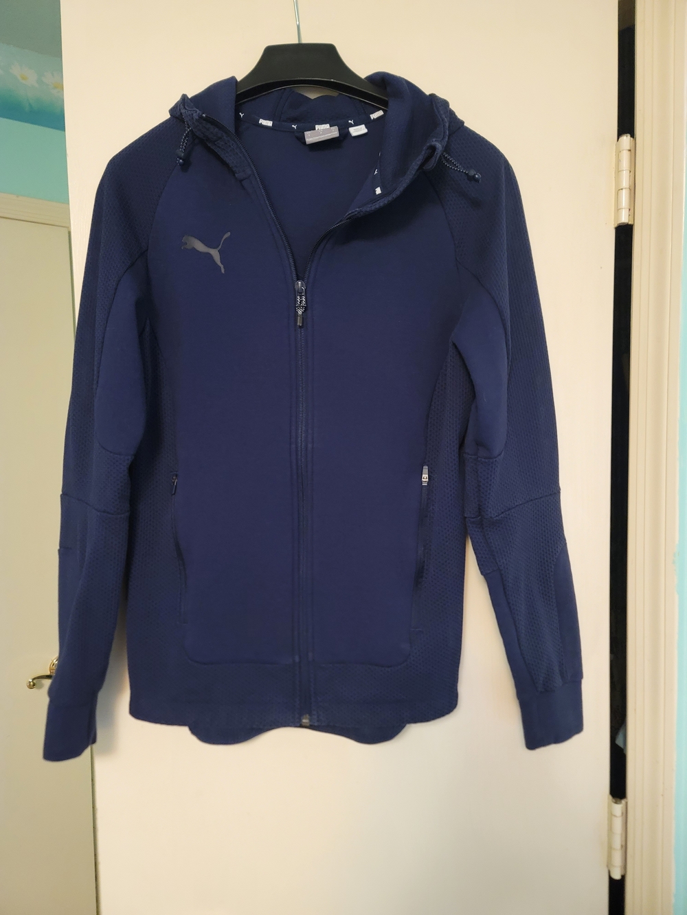 Puma Navy Full-Zip Hooded Bomber Jacket